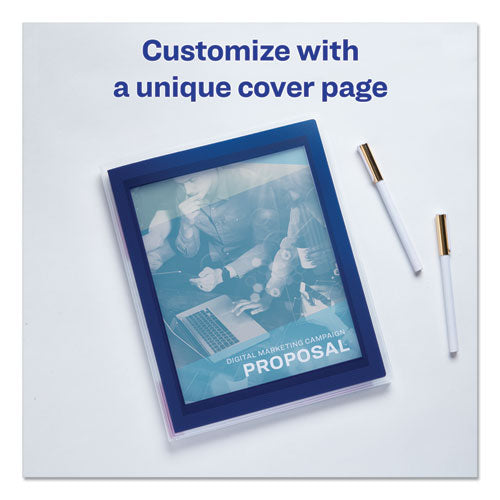 Image of Avery® 47696 Flexi-View Six-Pocket Organizer, Accommodates (150) 11 x 8.5 Sheets, Translucent Navy Blue