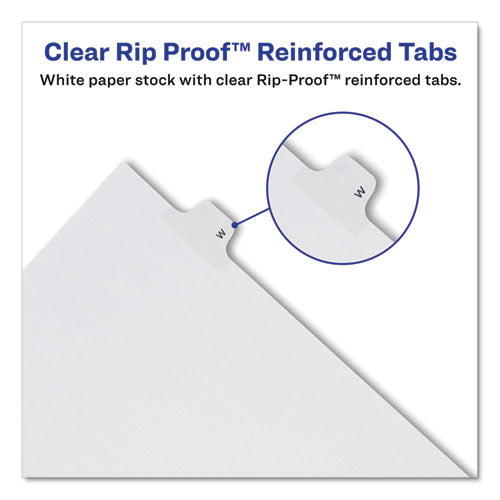 Image of Avery® 82200 Preprinted Legal Exhibit Side Tab Index Dividers, Allstate Style, 10-Tab, 2, 11 X 8.5, White, 25/pack