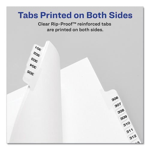 Image of Avery® 11913 Preprinted Legal Exhibit Side Tab Index Dividers, Avery Style, 10-Tab, 3, 11 X 8.5, White, 25/pack