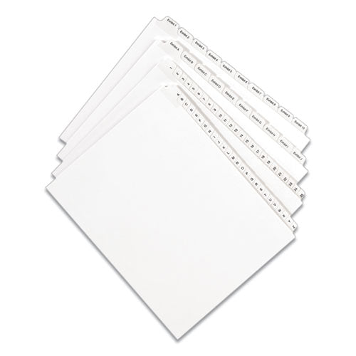 Image of Avery® 01700 Preprinted Legal Exhibit Side Tab Index Dividers, Allstate Style, 26-Tab, A To Z, 11 X 8.5, White, 1 Set, (1700)