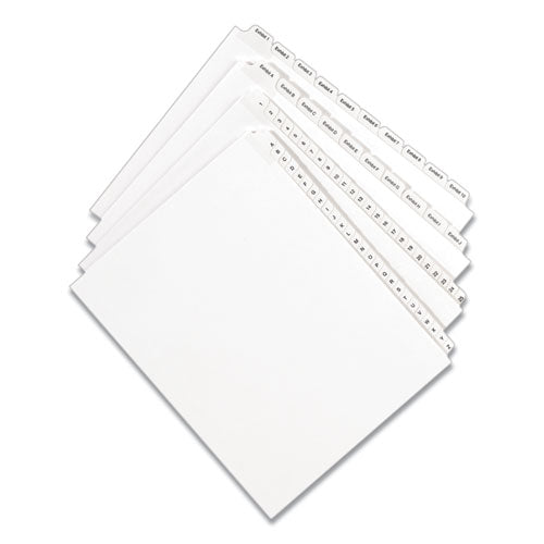 Image of Avery® 82200 Preprinted Legal Exhibit Side Tab Index Dividers, Allstate Style, 10-Tab, 2, 11 X 8.5, White, 25/pack
