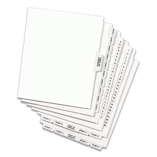 Image of Avery® 11918 Preprinted Legal Exhibit Side Tab Index Dividers, Avery Style, 10-Tab, 8, 11 X 8.5, White, 25/pack