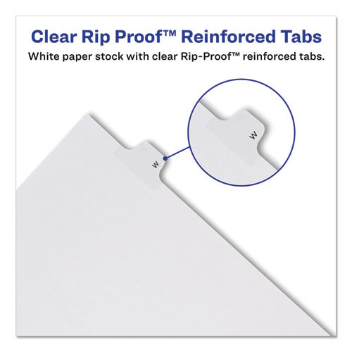 Image of Avery® 82201 Preprinted Legal Exhibit Side Tab Index Dividers, Allstate Style, 10-Tab, 3, 11 X 8.5, White, 25/pack