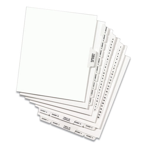 Image of Avery® 01333 Preprinted Legal Exhibit Side Tab Index Dividers, Avery Style, 25-Tab, 76 To 100, 11 X 8.5, White, 1 Set, (1333)
