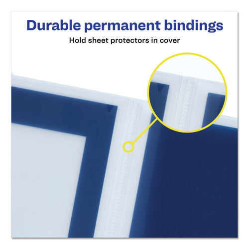 Image of Avery® 47696 Flexi-View Six-Pocket Organizer, Accommodates (150) 11 x 8.5 Sheets, Translucent Navy Blue
