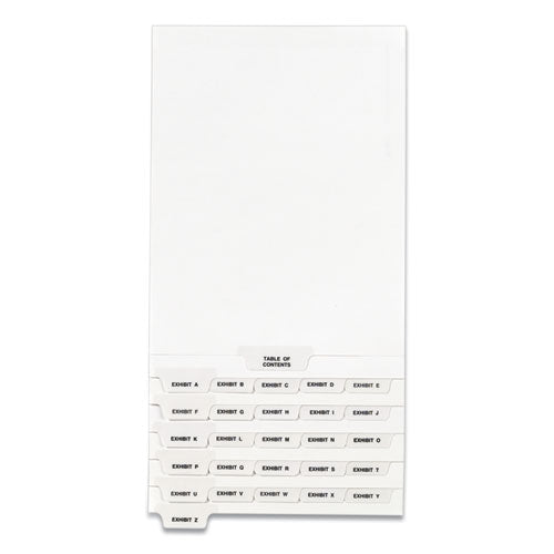 Image of Avery® 11376 Preprinted Legal Exhibit Bottom Tab Index Dividers, Avery Style, 27-Tab, Exhibit A To Exhibit Z, 11 X 8.5, White, 1 Set