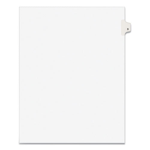 Image of Avery® 11913 Preprinted Legal Exhibit Side Tab Index Dividers, Avery Style, 10-Tab, 3, 11 X 8.5, White, 25/pack
