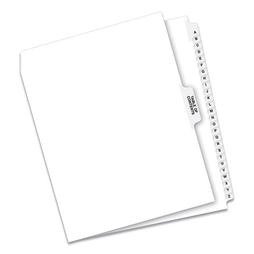 Image of Avery® 11374 Preprinted Legal Exhibit Side Tab Index Dividers, Avery Style, 27-Tab, A To Z, 11 X 8.5, White, 1 Set