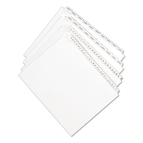 Image of AveryÂ® Preprinted Legal Exhibit Side Tab Index Dividers, Allstate Style, 10-Tab, 4, 11 X 8.5, White, 25/pack