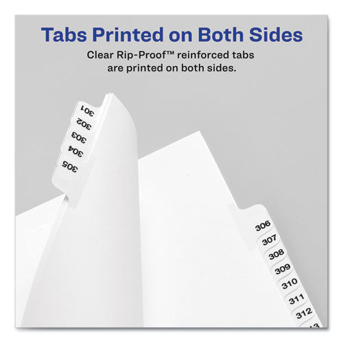 Image of Avery® 11915 Preprinted Legal Exhibit Side Tab Index Dividers, Avery Style, 10-Tab, 5, 11 X 8.5, White, 25/pack