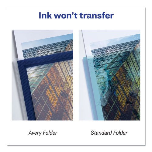 Image of Avery® 47696 Flexi-View Six-Pocket Organizer, Accommodates (150) 11 x 8.5 Sheets, Translucent Navy Blue