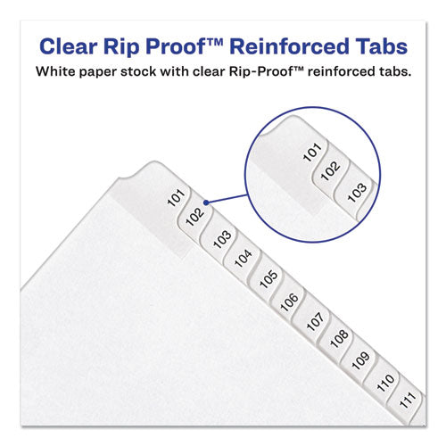 Image of Avery® 01706 Preprinted Legal Exhibit Side Tab Index Dividers, Allstate Style, 25-Tab, 126 To 150, 11 X 8.5, White, 1 Set, (1706)