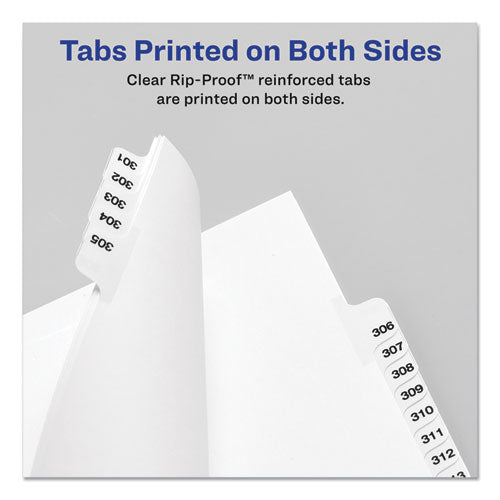 Image of Avery® 11396 Preprinted Legal Exhibit Side Tab Index Dividers, Avery Style, 26-Tab, 51 To 75, 11 X 8.5, White, 1 Set