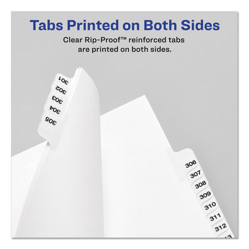Image of Avery® 01334 Preprinted Legal Exhibit Side Tab Index Dividers, Avery Style, 25-Tab, 101 To 125, 11 X 8.5, White, 1 Set, (1334)