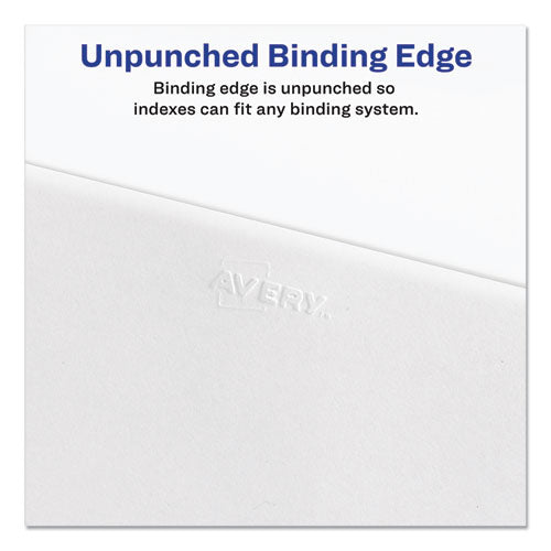 Image of Avery® 01700 Preprinted Legal Exhibit Side Tab Index Dividers, Allstate Style, 26-Tab, A To Z, 11 X 8.5, White, 1 Set, (1700)