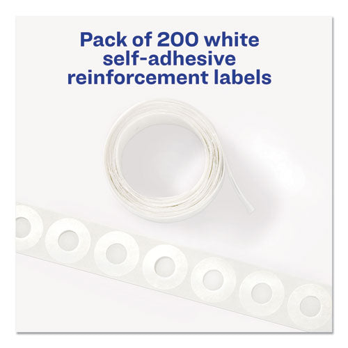 Image of Avery® 05729 Dispenser Pack Hole Reinforcements, 0.25" Dia, White, 200/Pack, (5729)