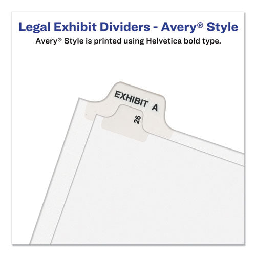 Image of Avery® 01333 Preprinted Legal Exhibit Side Tab Index Dividers, Avery Style, 25-Tab, 76 To 100, 11 X 8.5, White, 1 Set, (1333)