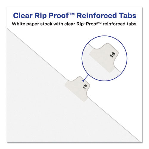 Image of Avery® 11913 Preprinted Legal Exhibit Side Tab Index Dividers, Avery Style, 10-Tab, 3, 11 X 8.5, White, 25/pack