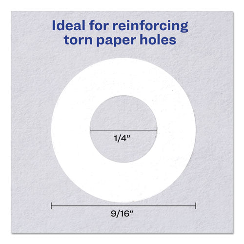 Image of Avery® 05729 Dispenser Pack Hole Reinforcements, 0.25" Dia, White, 200/Pack, (5729)