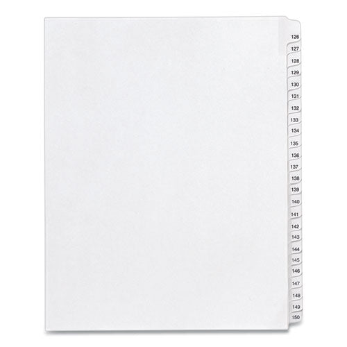 Image of Avery® 01706 Preprinted Legal Exhibit Side Tab Index Dividers, Allstate Style, 25-Tab, 126 To 150, 11 X 8.5, White, 1 Set, (1706)