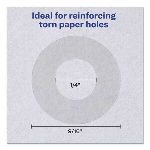 Image of Avery® 05721 Dispenser Pack Hole Reinforcements, 0.25" Dia, Clear, 200/Pack, (5721)