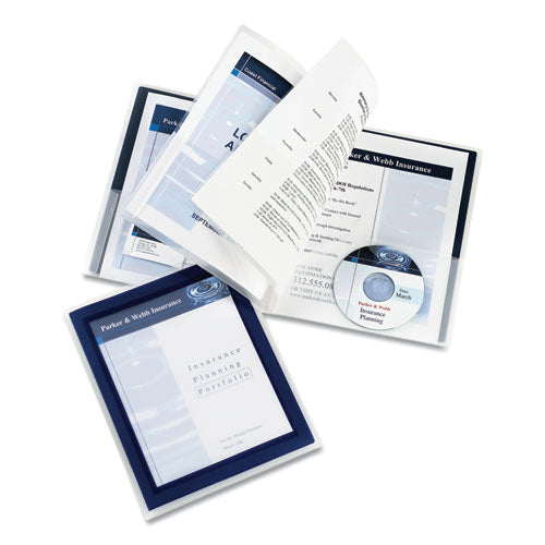 Image of Avery® 47696 Flexi-View Six-Pocket Organizer, Accommodates (150) 11 x 8.5 Sheets, Translucent Navy Blue