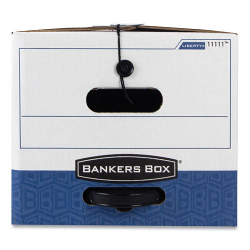 Image of Bankers Box® 11111 Liberty Plus Heavy-Duty Strength Storage Boxes, Letter Files, 12.25" X 24.13" X 10.75", White/blue, 12/carton
