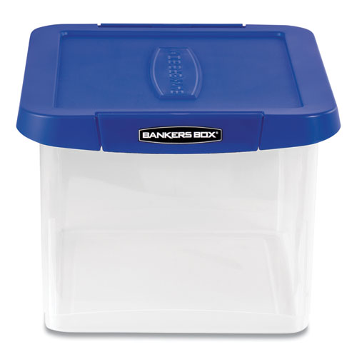 Image of Bankers Box® 0086201 Heavy Duty Plastic File Storage, Letter/legal Files, 14" X 17.38" X 10.5", Clear/blue