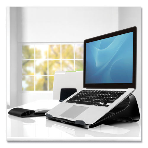 Image of FellowesÂ® I-Spire Series Laptop Lift, 13.19" X 9.31" X 4.13", Black/gray, Supports 10 Lbs