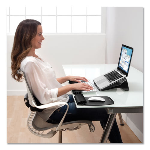 Image of FellowesÂ® I-Spire Series Laptop Lift, 13.19" X 9.31" X 4.13", Black/gray, Supports 10 Lbs