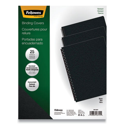 Image of Fellowes® 5224701 Futura Presentation Covers for Binding Systems, Plastic, Round Corners, 11.25 x 8.75, Matte Black, 25/Pack