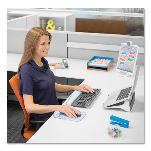 Image of Fellowes® 9549801 PlushTouch Keyboard Wrist Rest with FoamFusion Technology, 18.12 x 3.19, Lattice Design