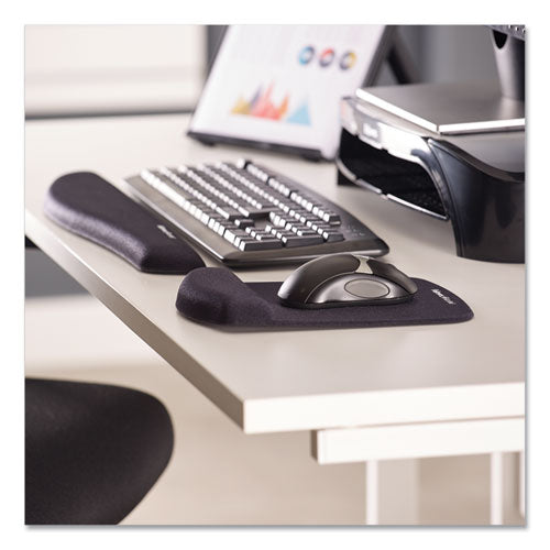 Image of Fellowes® 9252101 PlushTouch Keyboard Wrist Rest with FoamFusion Technology, 18.12 x 3.18, Black
