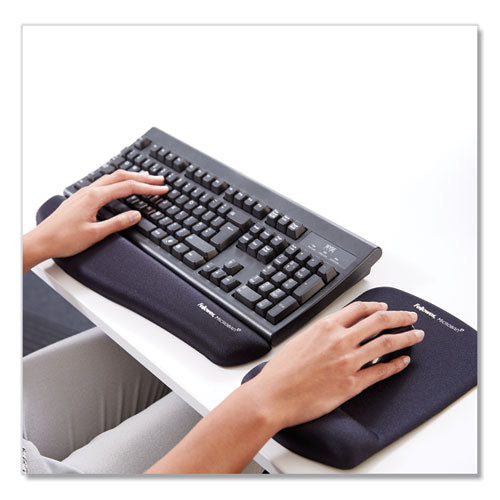Image of Fellowes® 9252101 PlushTouch Keyboard Wrist Rest with FoamFusion Technology, 18.12 x 3.18, Black