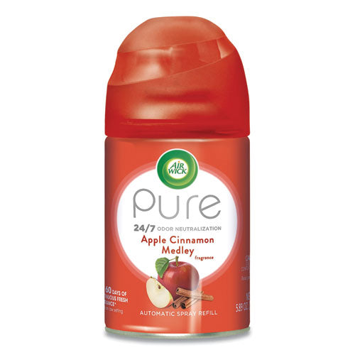 Image of Air Wick® 62338-78283 Freshmatic Ultra Spray Refill, Apple Cinnamon Medley, 5.89 Oz Aerosol Spray, 6/carton