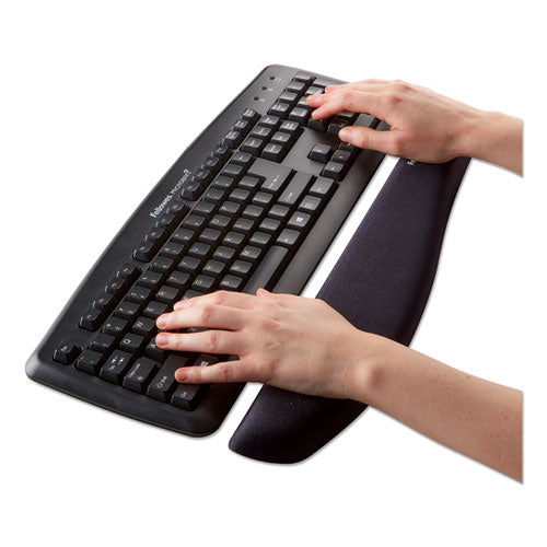 Image of Fellowes® 9252101 PlushTouch Keyboard Wrist Rest with FoamFusion Technology, 18.12 x 3.18, Black