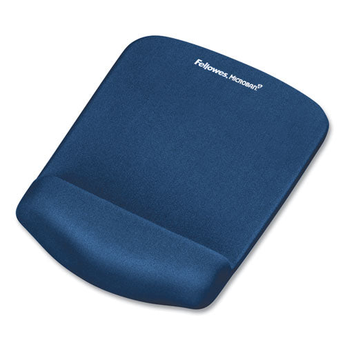 Image of Fellowes® 9287301 PlushTouch Mouse Pad with Wrist Rest, 7.25 x 9.38, Blue