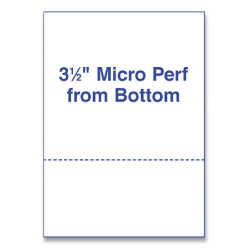 Image of Alliance Perforated and Punched Laser Cut Sheets, Micro-Perforated 3.5" from Bottom, 24 lb Bond Weight, 8.5 x 11, White, 500/Ream