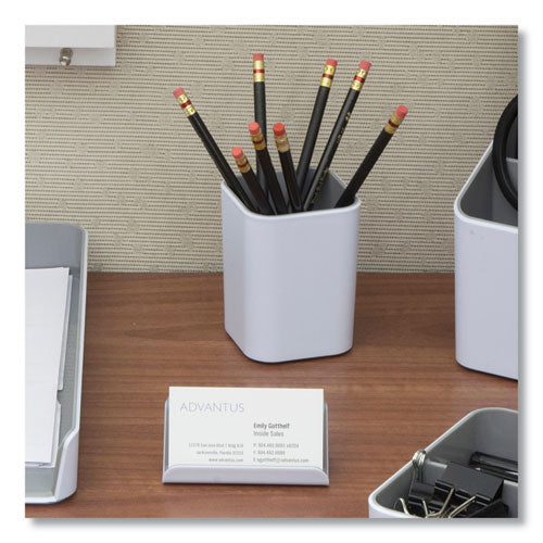 Image of Advantus 37522 Fusion Letter Tray, 1 Section, Letter Size Files, 12.63 x 10 x 1.75, White/Gray