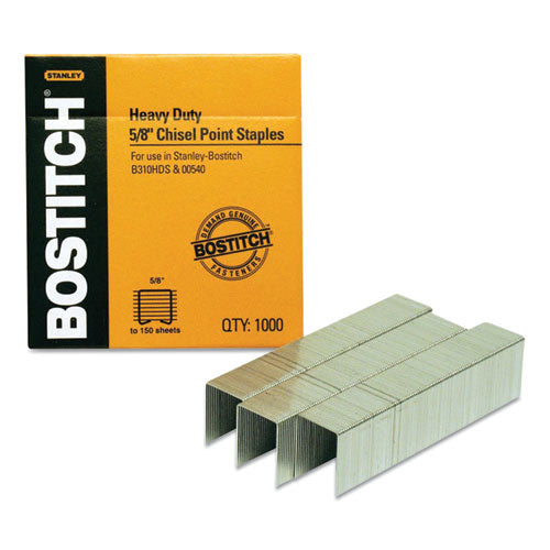 Image of Bostitch® SB35581M Heavy-Duty Premium Staples, 0.63" Leg, 0.5" Crown, Carbon Steel, 1,000/box