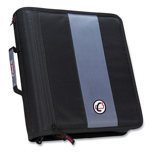 Image of Case it D-251 BLK Classic Zipper Binder, 3 Rings, 2" Capacity, 11 X 8.5, Black/gray Accents