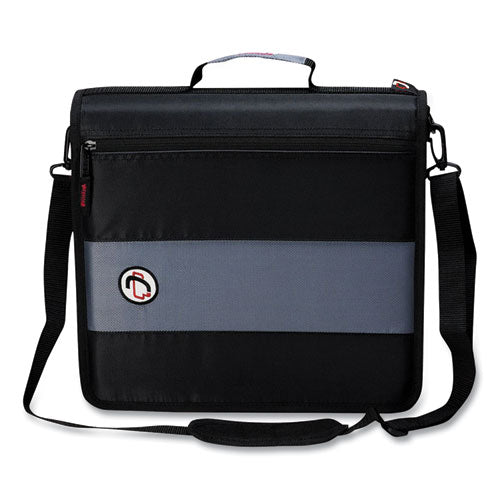 Image of Case it D-251 BLK Classic Zipper Binder, 3 Rings, 2" Capacity, 11 X 8.5, Black/gray Accents