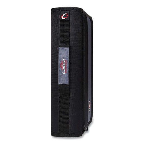 Image of Case it D-251 BLK Classic Zipper Binder, 3 Rings, 2" Capacity, 11 X 8.5, Black/gray Accents