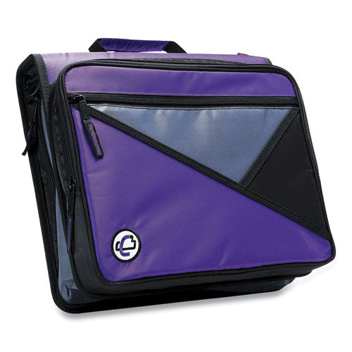 Image of Case it LT-007 PUR Universal Zipper Binder, 3 Rings, 2" Capacity, 11 X 8.5, Purple/gray Accents