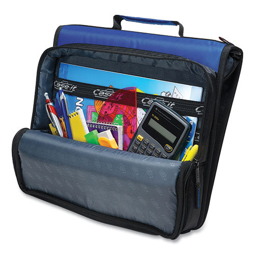 Image of Case it LT-007 PUR Universal Zipper Binder, 3 Rings, 2" Capacity, 11 X 8.5, Purple/gray Accents