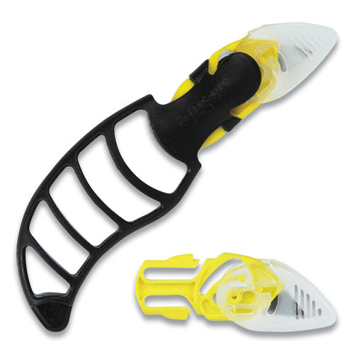 Image of CrewSafe CSI-10 X-Trasafe Cartridge Knife Kit, Four Assembled Knives, 8 Replacement Blade Cartridges, Yellow