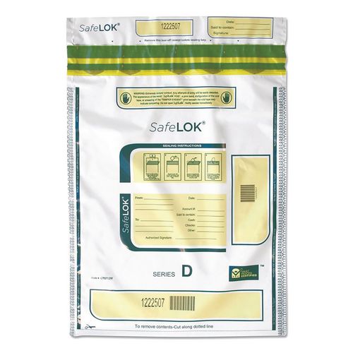 Image of SafeLOK 585094 Series D Deposit Bags, Plastic, 12" x 16", White, 100/Pack