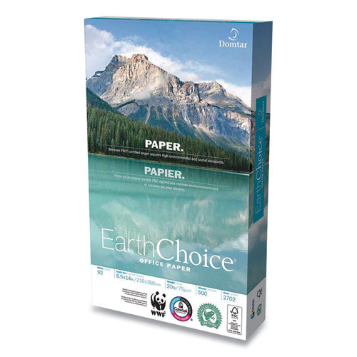 Image of Domtar 2702 EarthChoice Office Paper, 92 Bright, 20 lb Bond Weight, 8.5 x 14, White, 500/Ream
