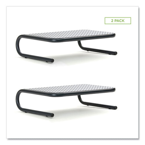 Image of Mind Reader 2METMONST-BLK Metal Monitor Stand Riser for Computer, 14.88" x 11.33" x 4.21", Black, Supports 44 lbs