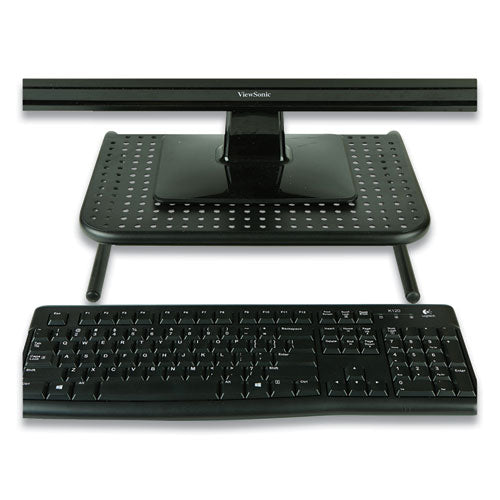 Image of Mind Reader 2METMONST-BLK Metal Monitor Stand Riser for Computer, 14.88" x 11.33" x 4.21", Black, Supports 44 lbs